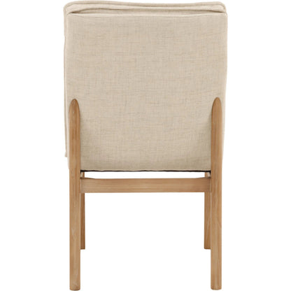Ottie Dining Chair (Set of 2) by Arch & Plane in beige, light natural. Made from linen fabric, elm wood in a unique style.