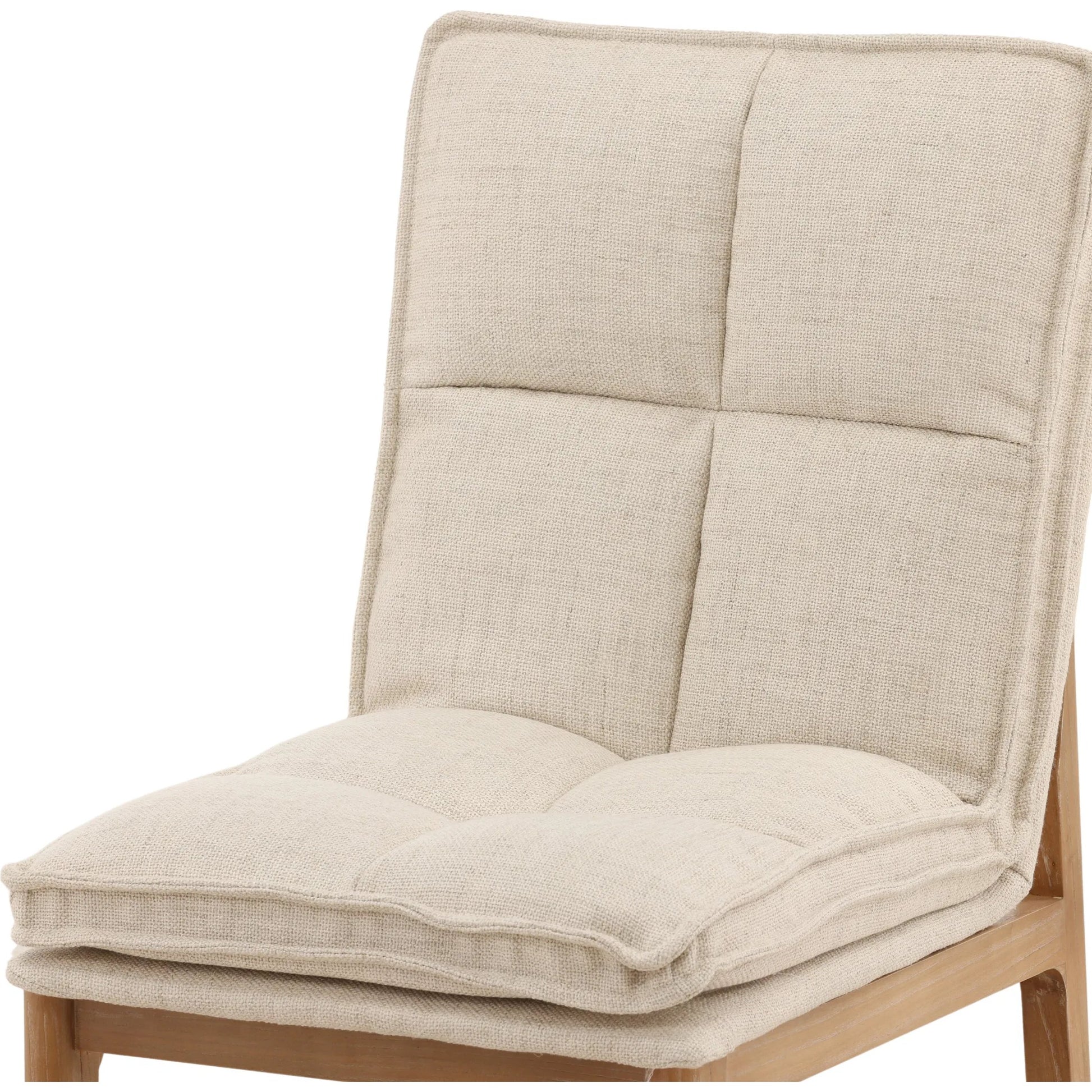 Ottie Dining Chair (Set of 2) by Arch & Plane in beige, light natural. Made from linen fabric, elm wood in a unique style.