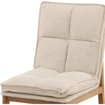 Ottie Dining Chair (Set of 2) by Arch & Plane in beige, light natural. Made from linen fabric, elm wood in a unique style.