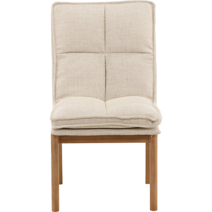 Ottie Dining Chair (Set of 2) by Arch & Plane in beige, light natural. Made from linen fabric, elm wood in a unique style.