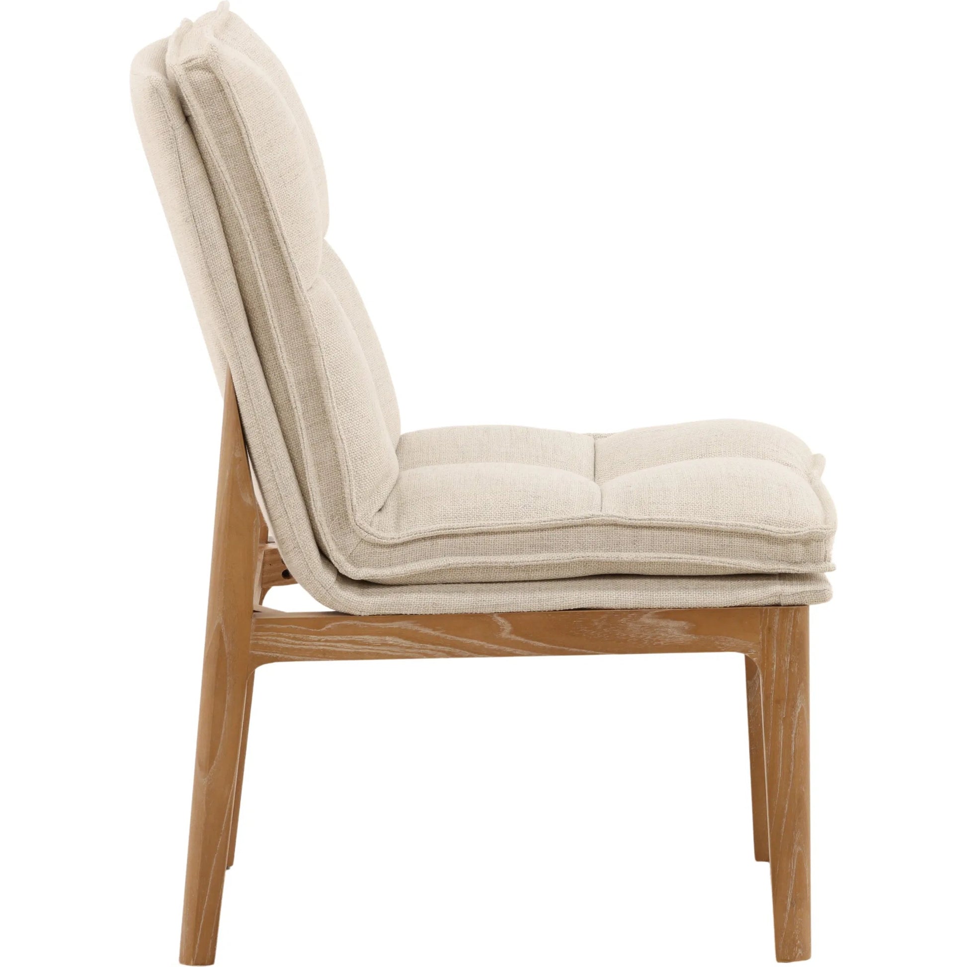 Ottie Dining Chair (Set of 2) by Arch & Plane in beige, light natural. Made from linen fabric, elm wood in a unique style.