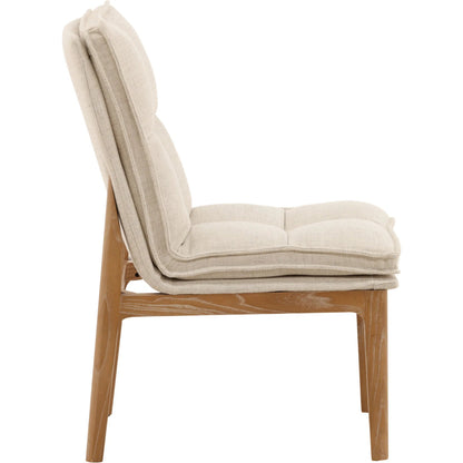 Ottie Dining Chair (Set of 2) by Arch & Plane in beige, light natural. Made from linen fabric, elm wood in a unique style.