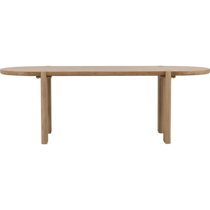Wilfrid Dining Table by Arch & Plane in light natural. Made from elm wood in a transitional style.