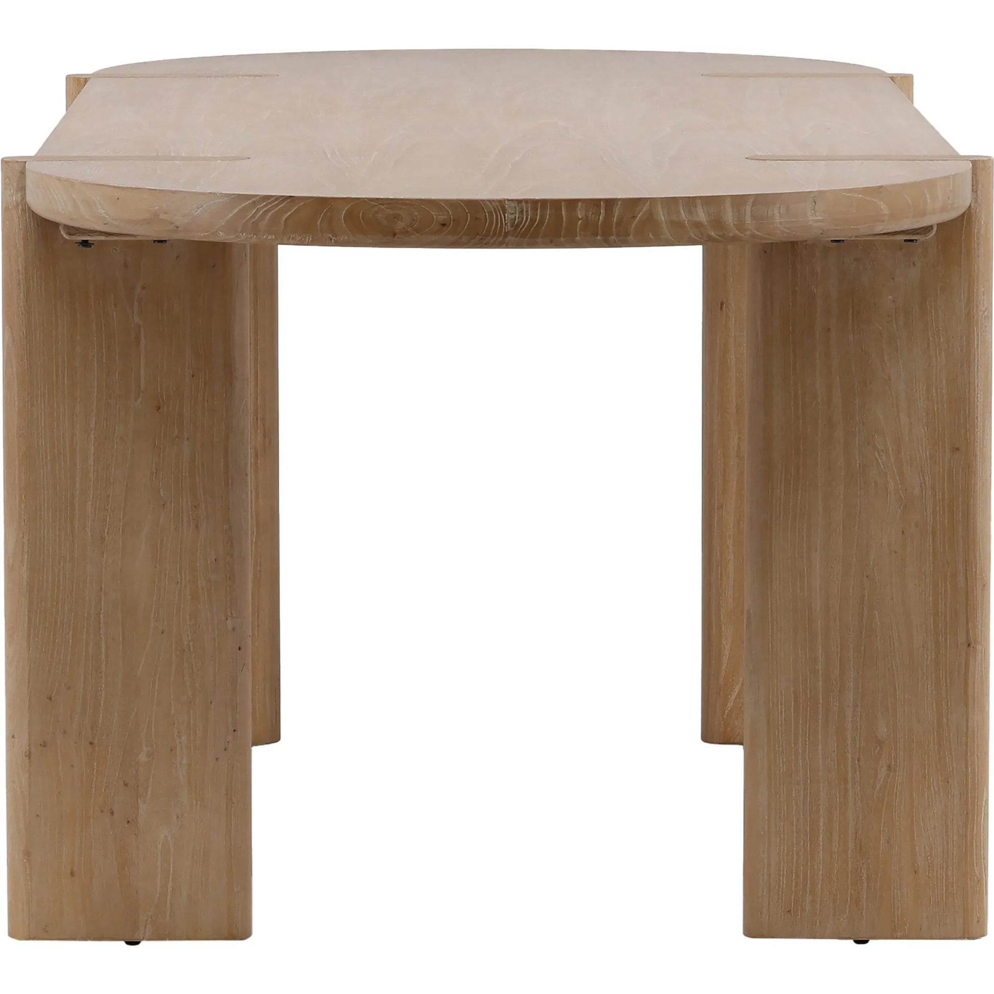 Wilfrid Dining Table by Arch & Plane in light natural. Made from elm wood in a transitional style.