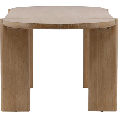 Wilfrid Dining Table by Arch & Plane in light natural. Made from elm wood in a transitional style.