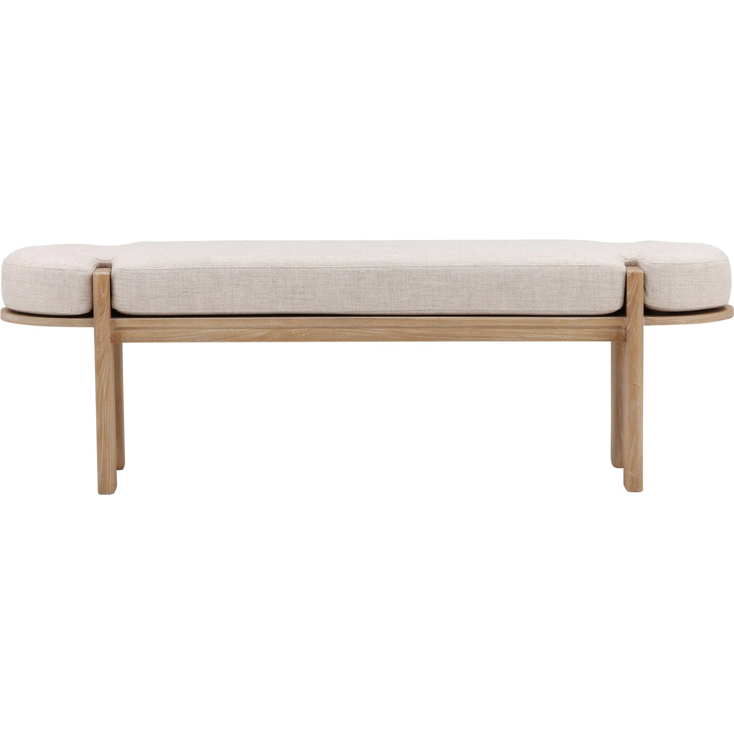 008 SI-2350505 | Additional Silo | Clay Bench by Arch & Plane in beige, natural. Made from polyester upholstery, elm wood in a transitional style.