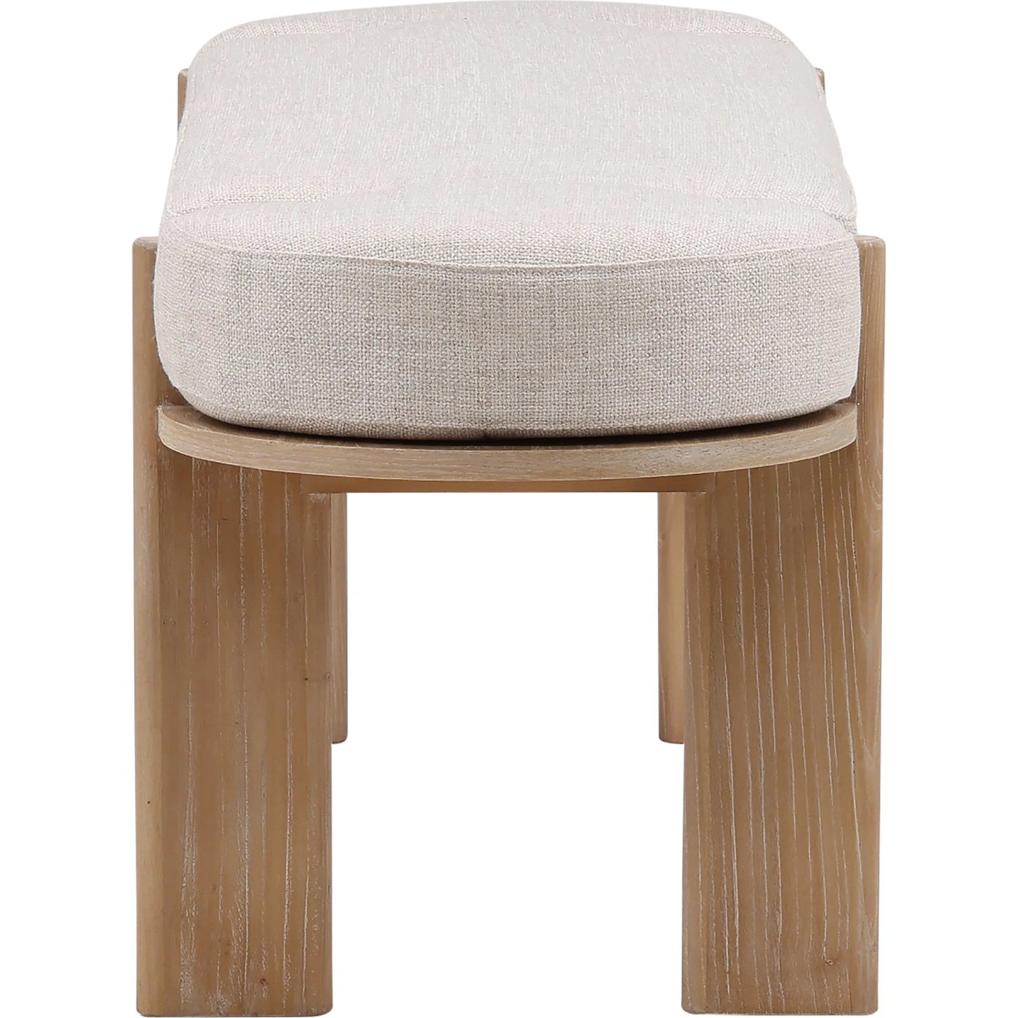 009 SI-2350505 | Additional Silo | Clay Bench by Arch & Plane in beige, natural. Made from polyester upholstery, elm wood in a transitional style.