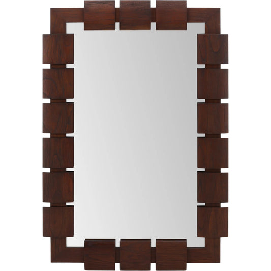 Seren Mirror by Arch & Plane in brown. Made from mindi wood frame in a unique style.
