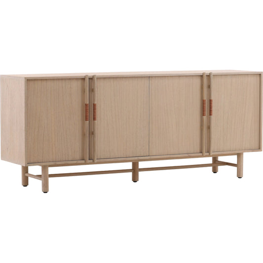 Milagros Sideboard by Arch & Plane in light natural. Made from mindi wood veneer in a unique style.