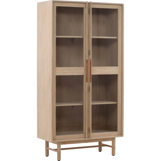 Everest Cabinet by Arch & Plane in light natural. Made from mindi wood, mindi veneer, glass in a unique style.