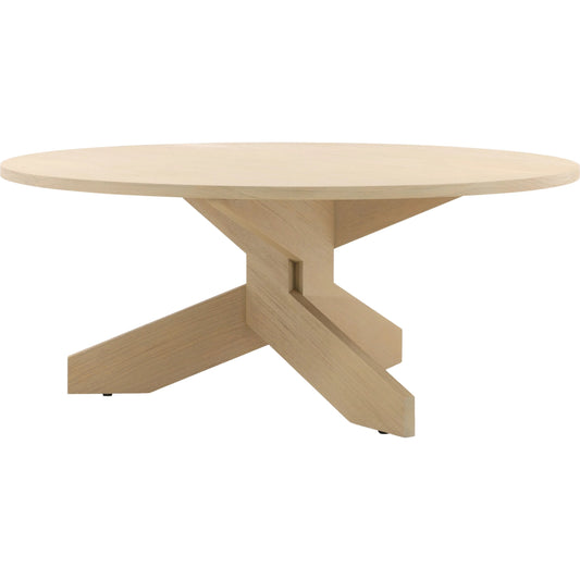 Arla Dining Table by Arch & Plane in light natural. Made from mindi wood in a unique style.