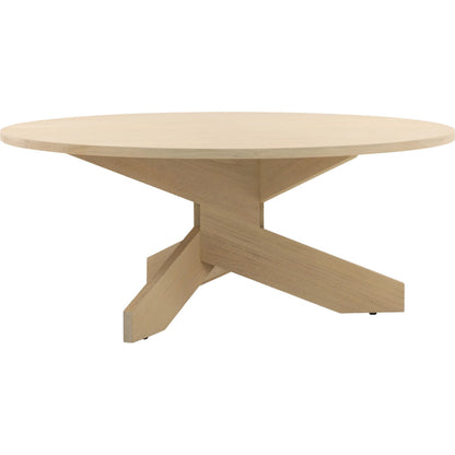 Cherish Dining Table by Arch & Plane in light natural. Made from mindi wood in a transitional style.