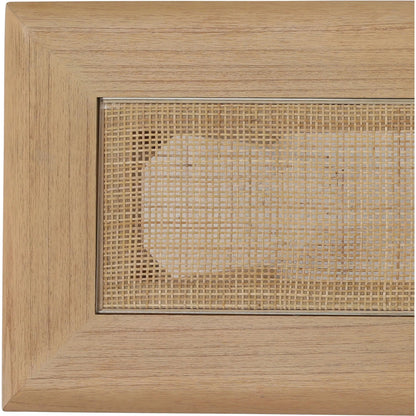 Keenan Console Table by Arch & Plane in natural. Made from mindi wood, rattan, glass in a unique style.
