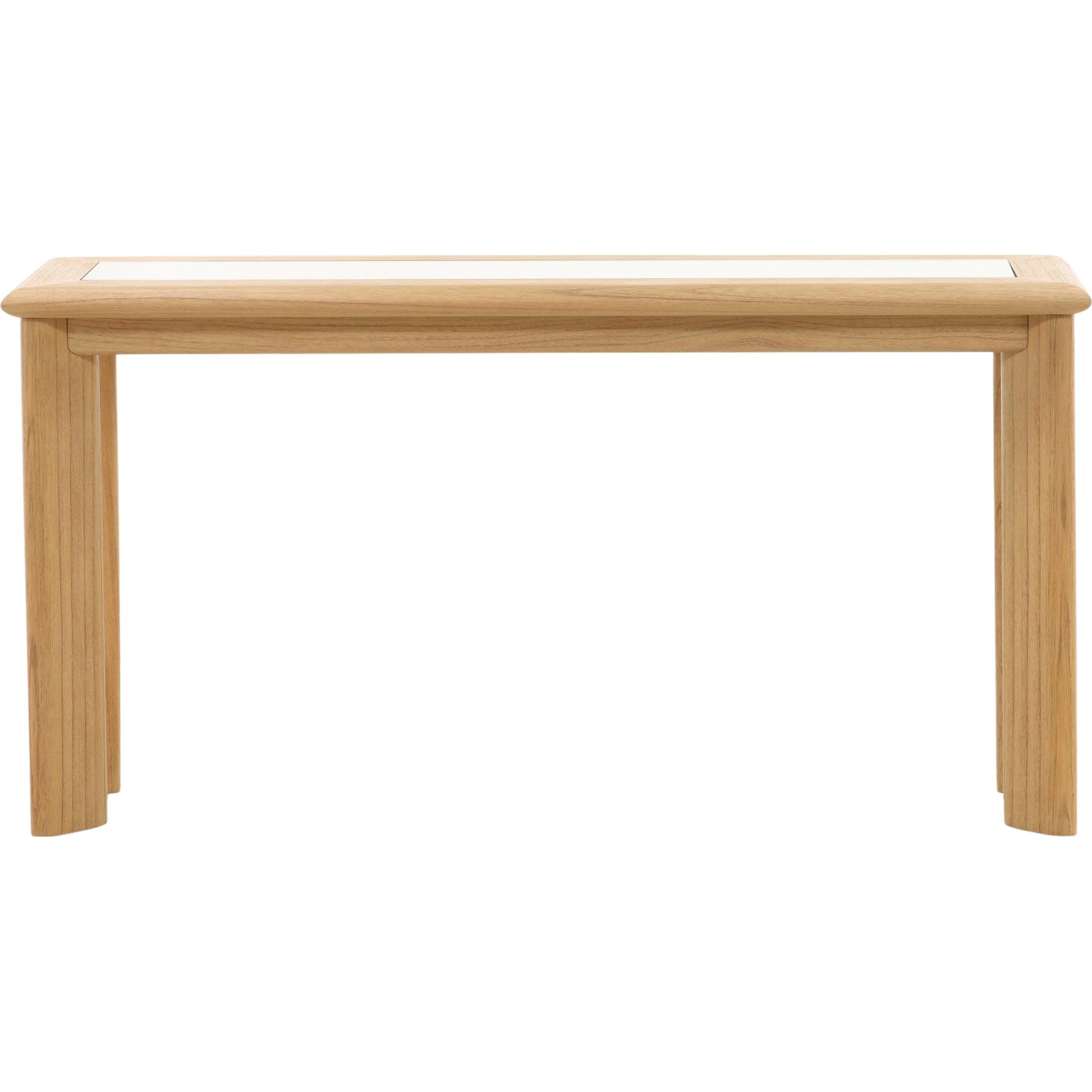 Keenan Console Table by Arch & Plane in natural. Made from mindi wood, rattan, glass in a unique style.