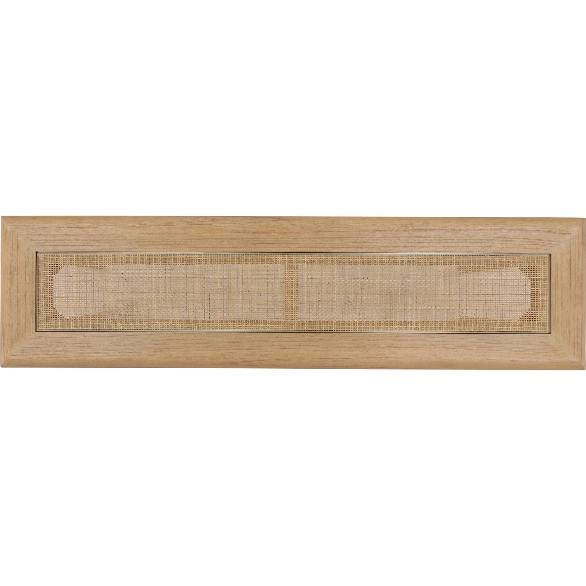 Keenan Console Table by Arch & Plane in natural. Made from mindi wood, rattan, glass in a unique style.
