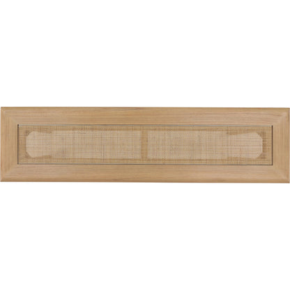 Keenan Console Table by Arch & Plane in natural. Made from mindi wood, rattan, glass in a unique style.