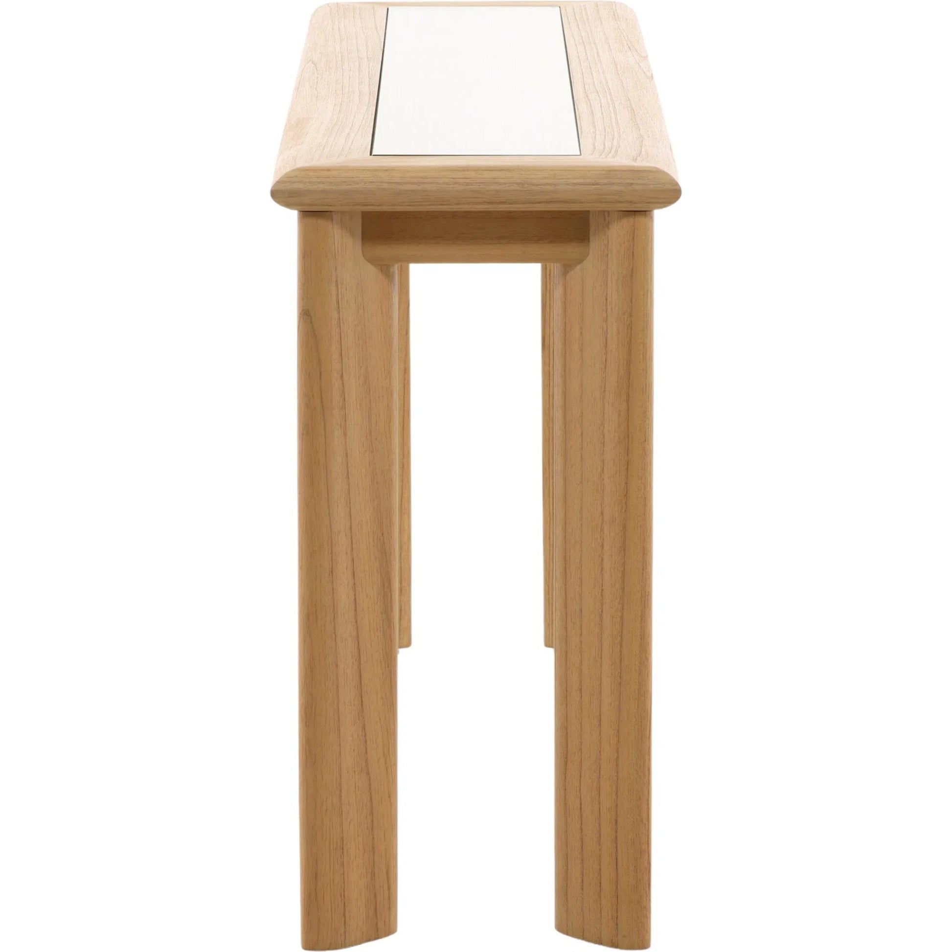 Keenan Console Table by Arch & Plane in natural. Made from mindi wood, rattan, glass in a unique style.