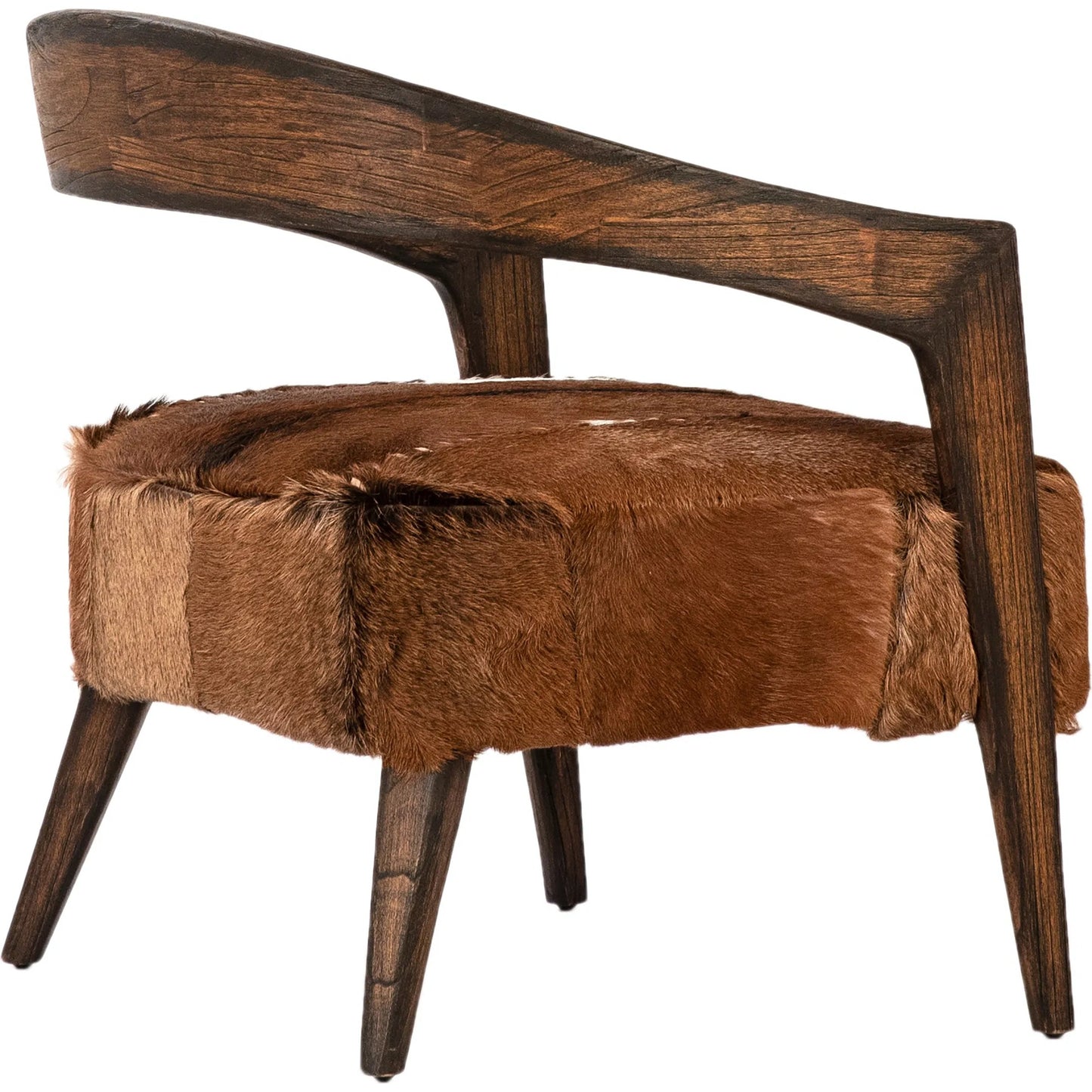 002 SI-2350527 | Additional Silo | Michell Occasional Chair by Arch & Plane in natural brown finish. Made from goat hide, mindi wood in a cottage & farmhouse style.