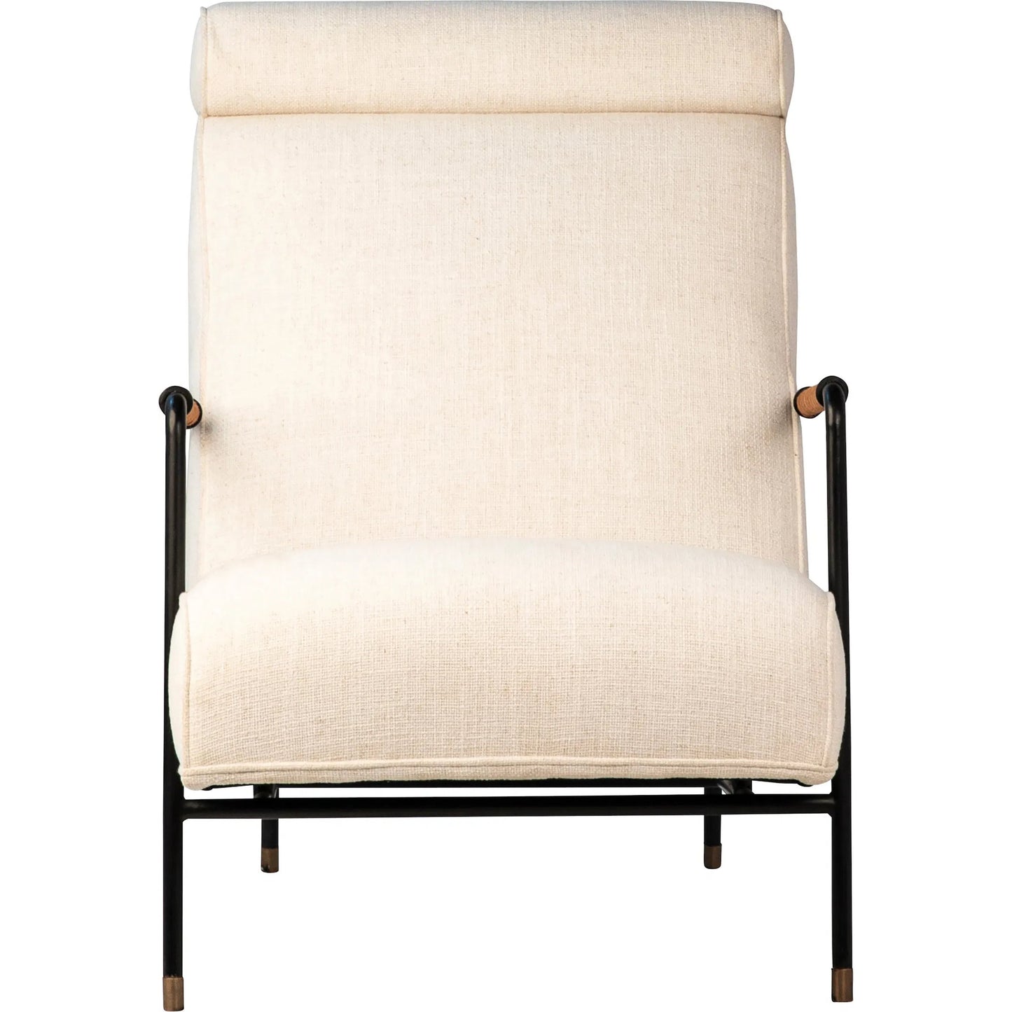 002 SI-1924320 | Additional Silo | Ransom Upholstered Tall Back Accent Chair by Arch & Plane in white, matte black and fabric. Made from linen in a modern style.