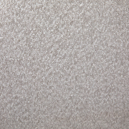 Blake Occasional Chair by Arch & Plane in black metal frame with natural wood armrests, beige boucle fabric. Made from mindi wood, metal frame with polyester blend upholstery in a transitional style.