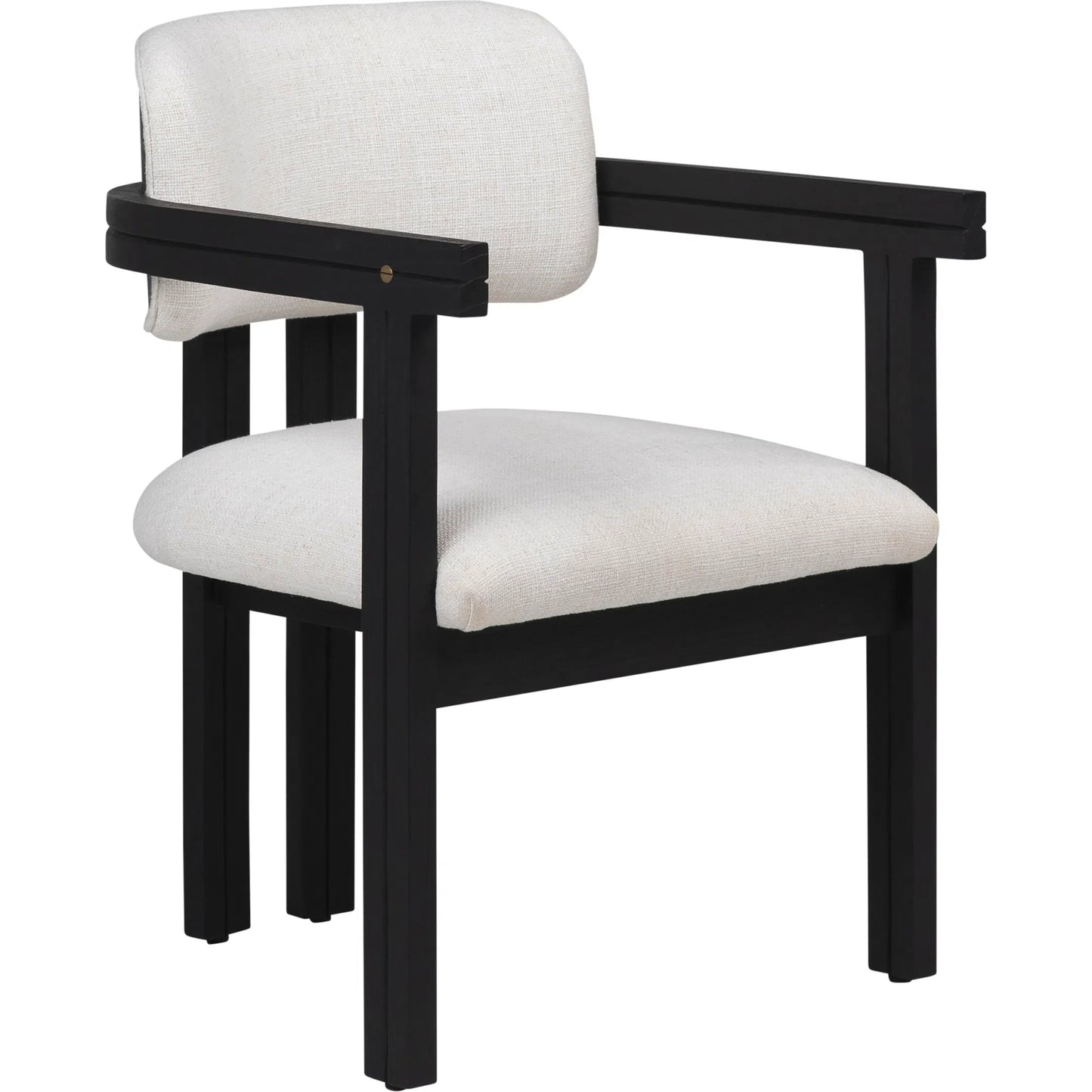 001 SI-2350536 | Primary Silo | Cali Dining Chair by Arch & Plane in off white, black frame. Made from polyester blend upholstery, mindi wood in a transitional style.