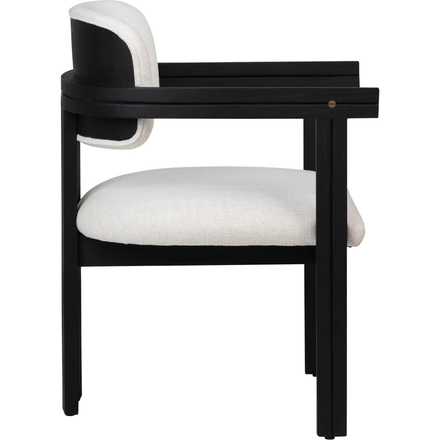 003 SI-2350536 | Additional Silo | Cali Dining Chair by Arch & Plane in off white, black frame. Made from polyester blend upholstery, mindi wood in a transitional style.