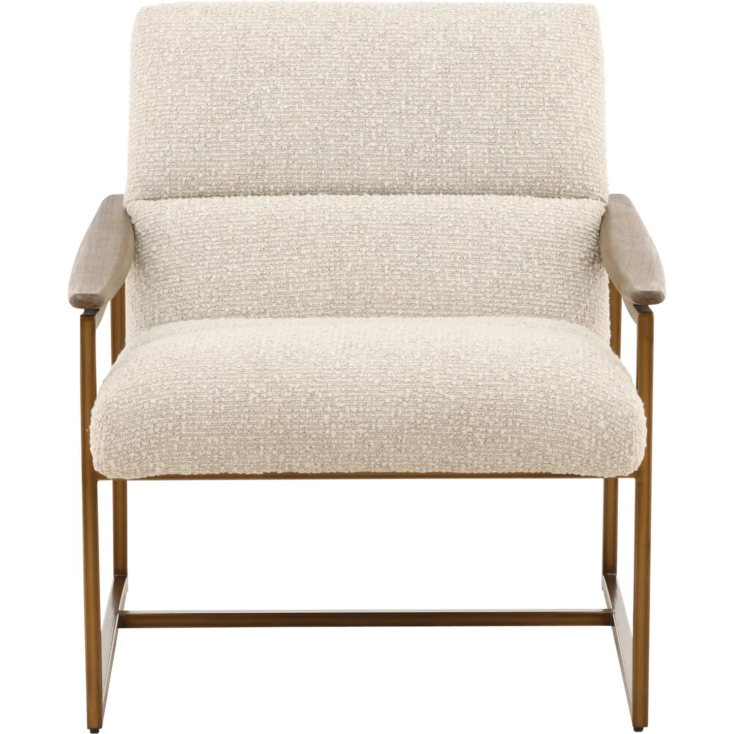 002 SI-2440500 | Additional Silo | Nicole Occasional Chair Cream by Arch & Plane in barley cream, brown, bronze. Made from boucle fabric, mindi wood, metal in a transitional style.