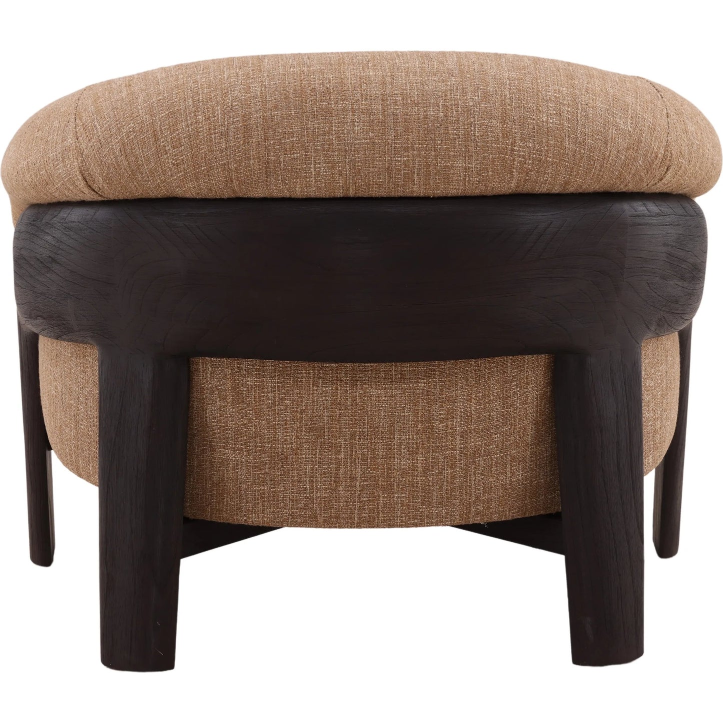 004 SI-2532775 | Additional Silo | Rosella Occasional Chair by Arch & Plane in brown, dark brown. Made from burlap fabric, mindi wood in a unique style.