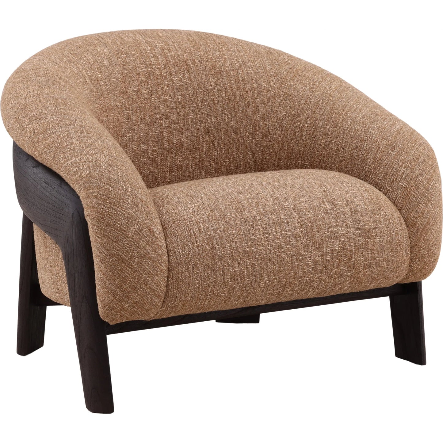 001 SI-2532775 | Primary Silo | Rosella Occasional Chair by Arch & Plane in brown, dark brown. Made from burlap fabric, mindi wood in a unique style.
