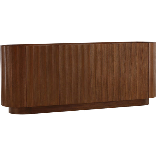 Meryl Sideboard by Arch & Plane in brown. Made from mindi wood veneer in a unique style.
