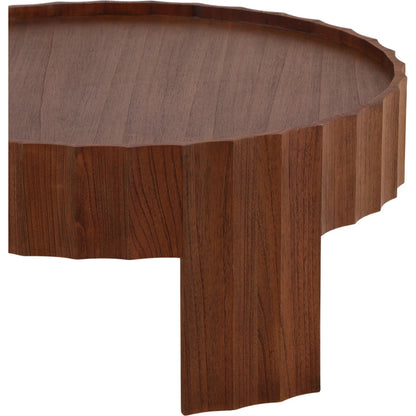 Meryl Coffee Table by Arch & Plane in brown. Made from mindi wood veneer in a unique style.