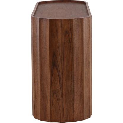 Meryl Console Table by Arch & Plane in brown. Made from mindi wood veneer in a unique style.