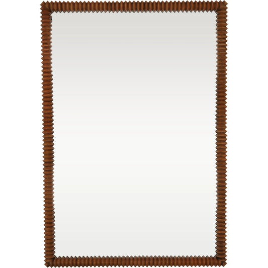 Steve Mirror by Arch & Plane in brown. Made from mindi wood in a unique style.