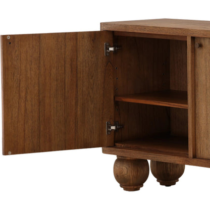 Kobe Sideboard by Arch & Plane in brown. Made from mindi wood veneer in a unique style.