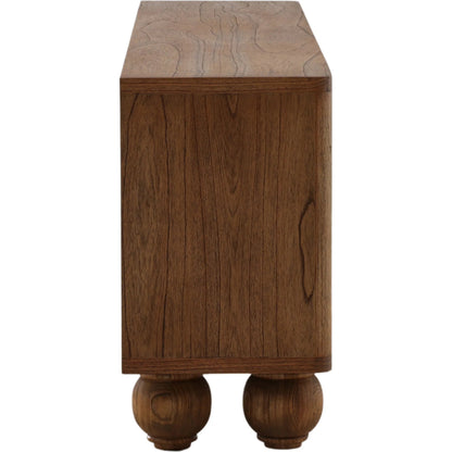 Kobe Sideboard by Arch & Plane in brown. Made from mindi wood veneer in a unique style.