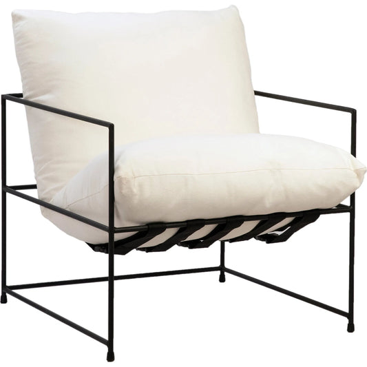 Velda Contemporary Accent Chair by Arch & Plane in white, black and fabric. Made from iron in a modern style.