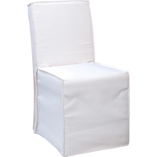 Luanne Upholstered Slip Cover Parsons White Dining Chair by Arch & Plane in natural white and upholstered slip cover. Made from cotton blend in a modern style.