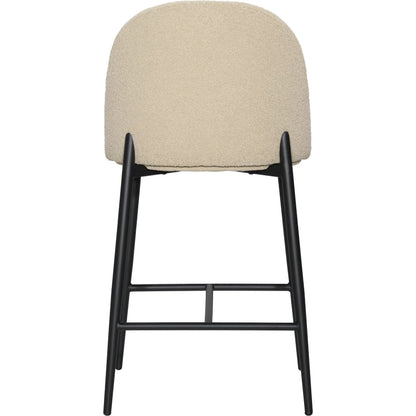 Kristyn Counter Stool by Arch & Plane in sand, black. Made from boucle upholstery, metal in a modern style.