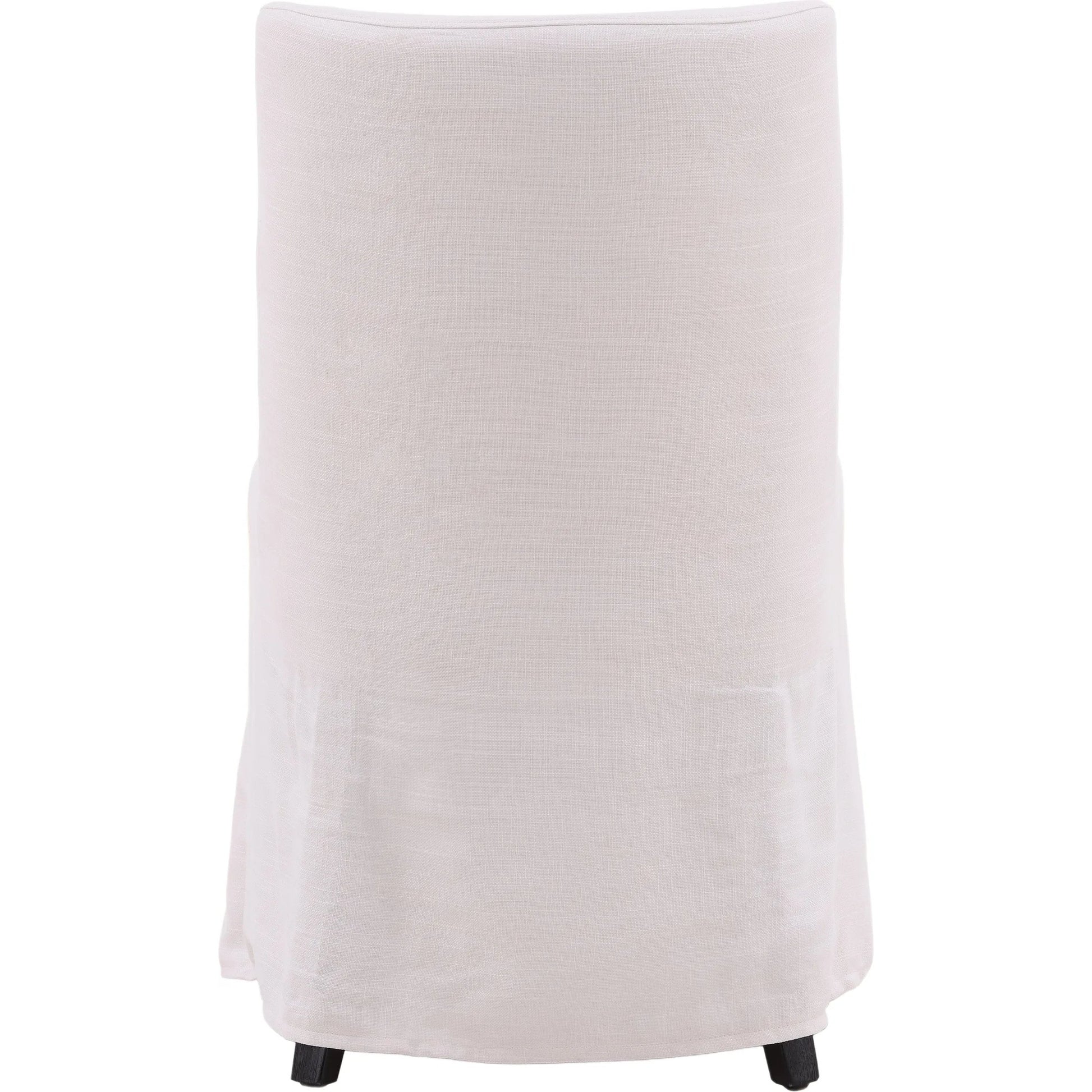 Bradford White Linen Slipcovered Dining Chair by Arch & Plane in white, off-white and off-white upholstery finish. Made from birch hardwood, performance fabric linen upholstery in a modern style.