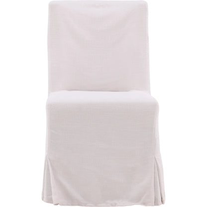 Bradford White Linen Slipcovered Dining Chair by Arch & Plane in white, off-white and off-white upholstery finish. Made from birch hardwood, performance fabric linen upholstery in a modern style.