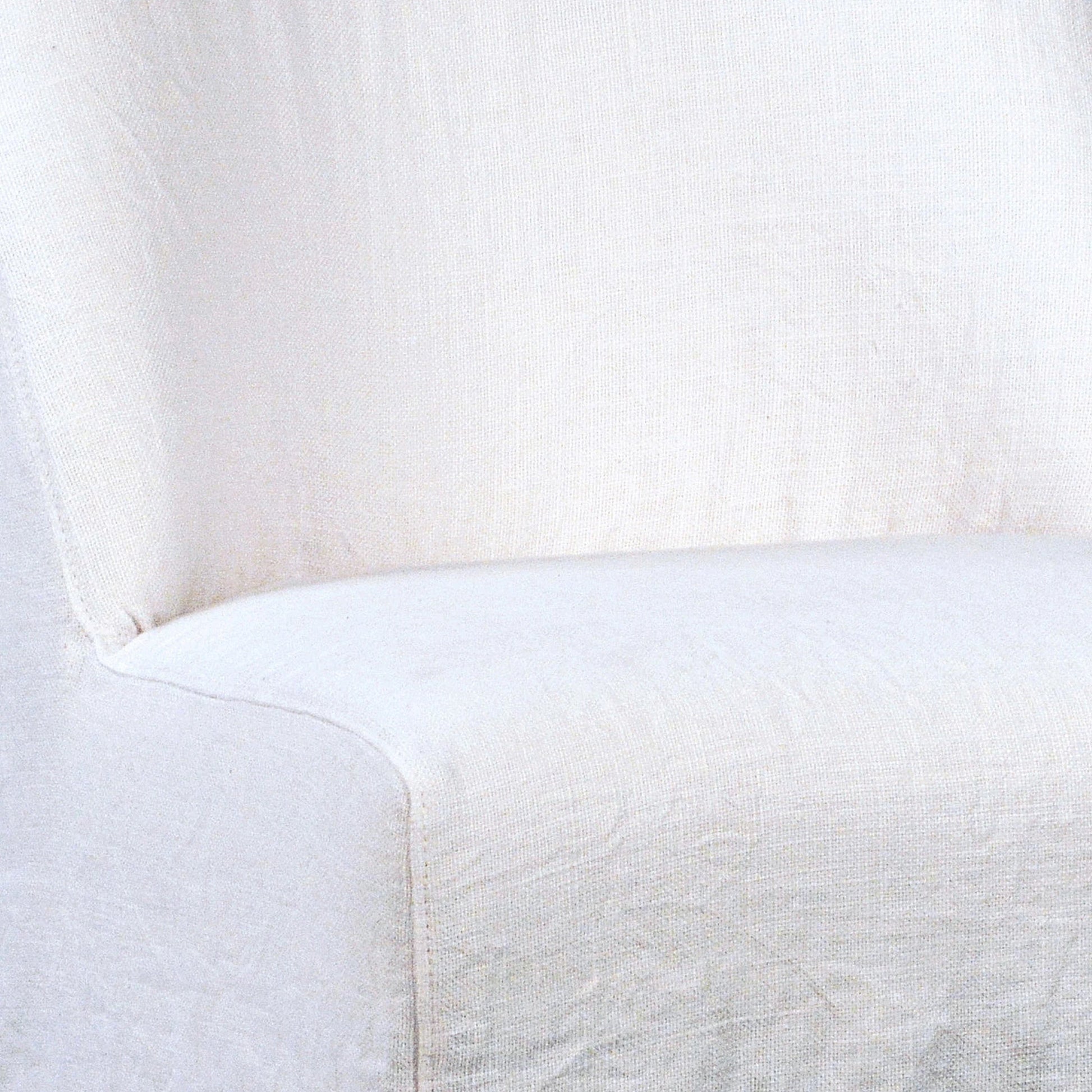 Bradford White Linen Slipcovered Dining Chair by Arch & Plane in white, off-white and off-white upholstery finish. Made from birch hardwood, performance fabric linen upholstery in a modern style.