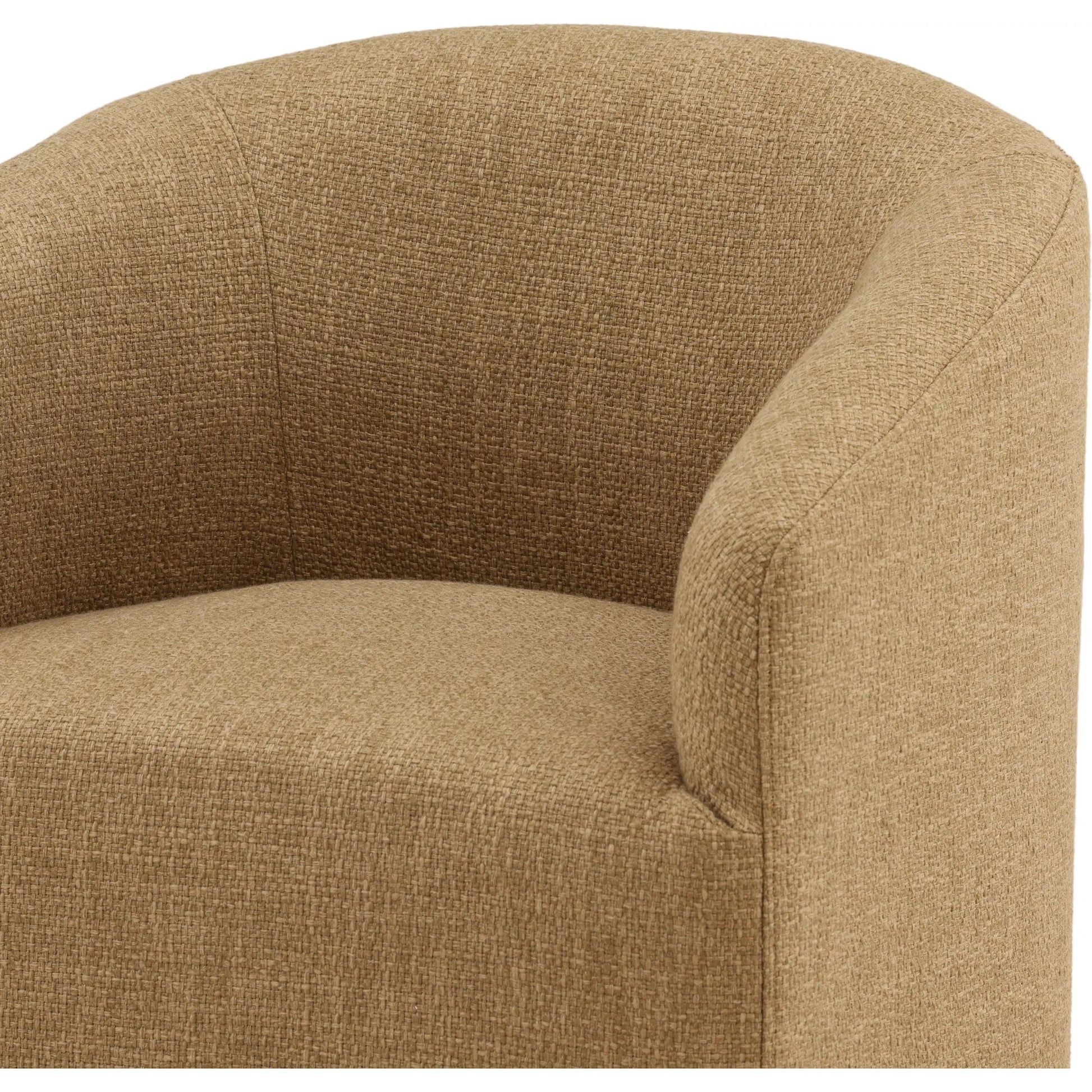 Jefferey Dining Chair by Arch & Plane in camel. Made from basketweave fabric in a unique style.