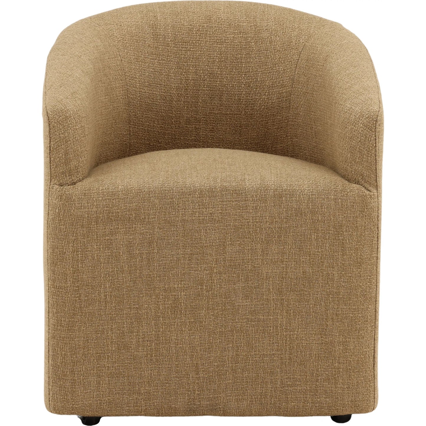 002 SI-2532795 | Additional Silo | Jefferey Dining Chair by Arch & Plane in camel. Made from basketweave fabric in a unique style.