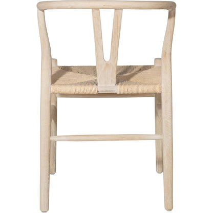 Wishbone Back Natural Oak Chair with Woven Seat by Arch & Plane in light blonde. Made from oak in a modern style.