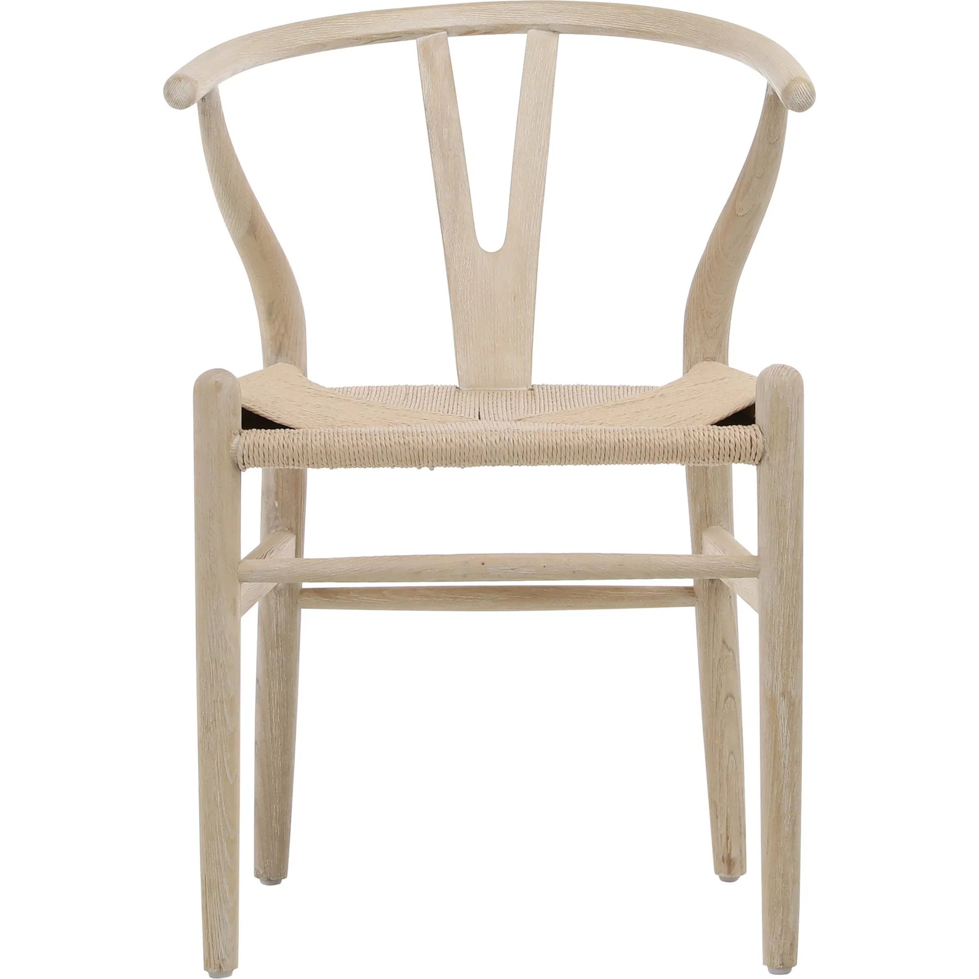 Wishbone Back Natural Oak Chair with Woven Seat by Arch & Plane in light blonde. Made from oak in a modern style.