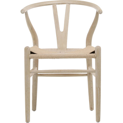Wishbone Back Natural Oak Chair with Woven Seat by Arch & Plane in light blonde. Made from oak in a modern style.