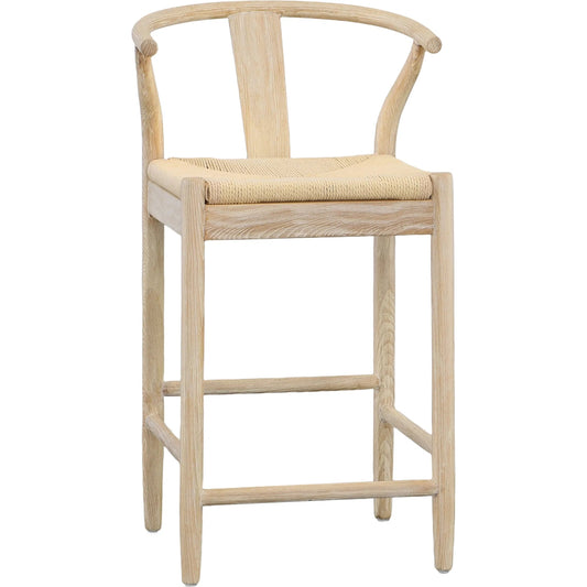 Renault Counter Stool by Arch & Plane in light bleached natural finish. Made from solid oak wood frame, danish paper cord in a unique style.