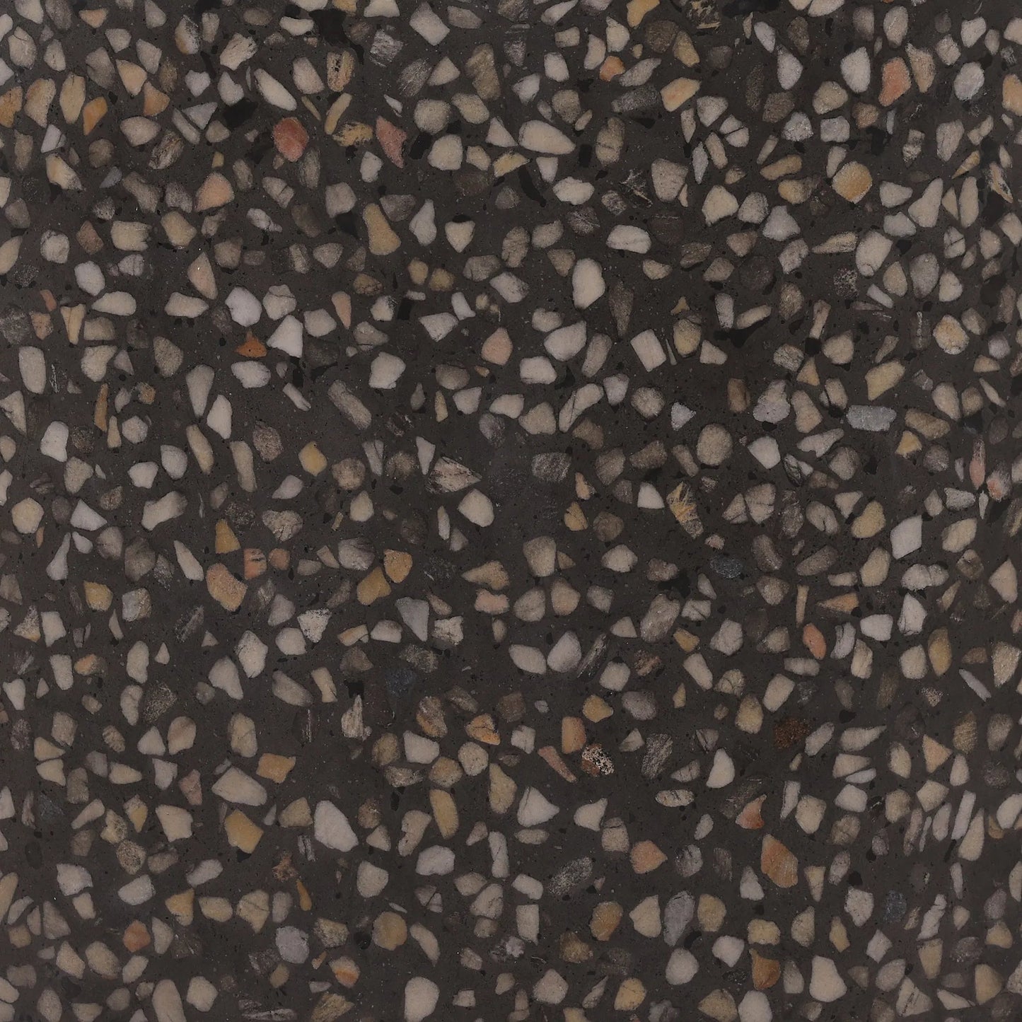 002 SI-2350555 | Closeup | Bethany Outdoor Side Table by Arch & Plane in black. Made from concrete terrazzo in a eclectic & global style.