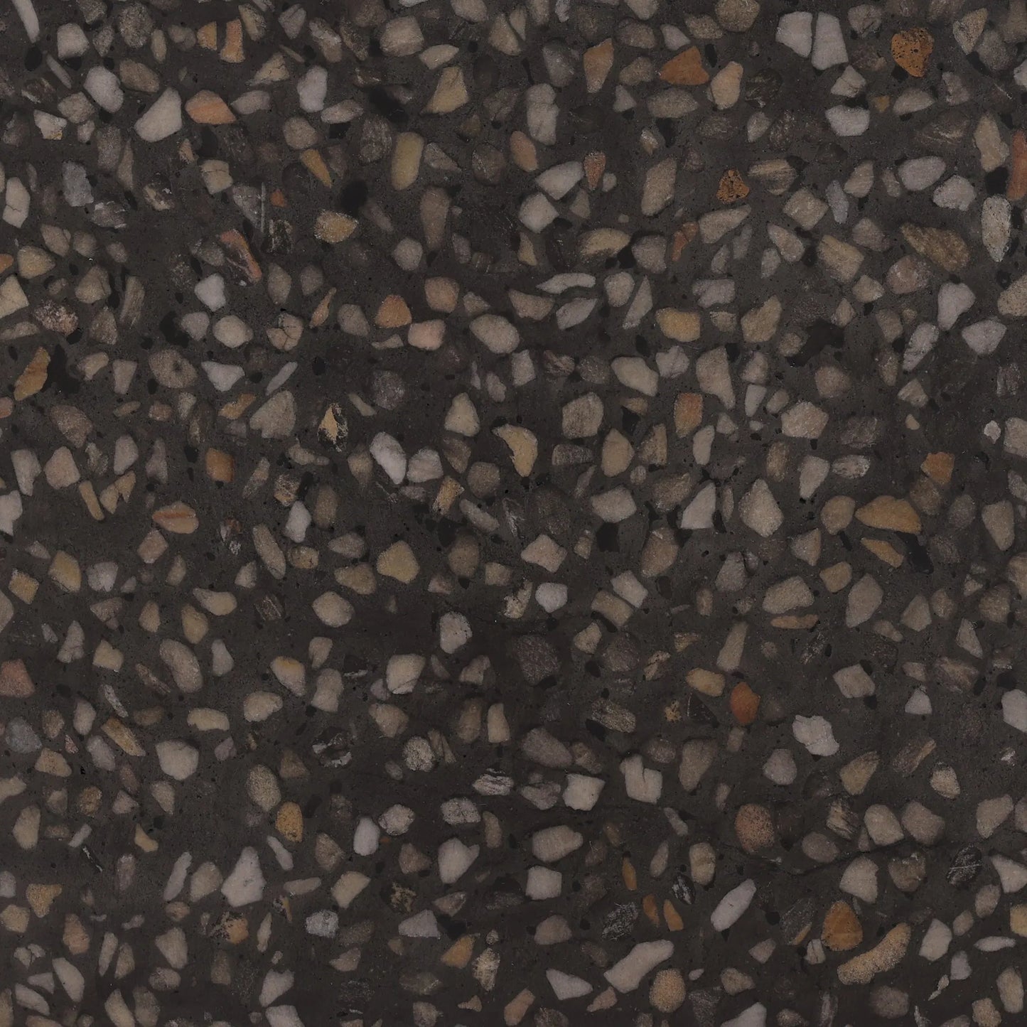 002 SI-2350556 | Closeup | Kia Outdoor Coffee Table by Arch & Plane in black. Made from concrete terrazzo in a modern style.