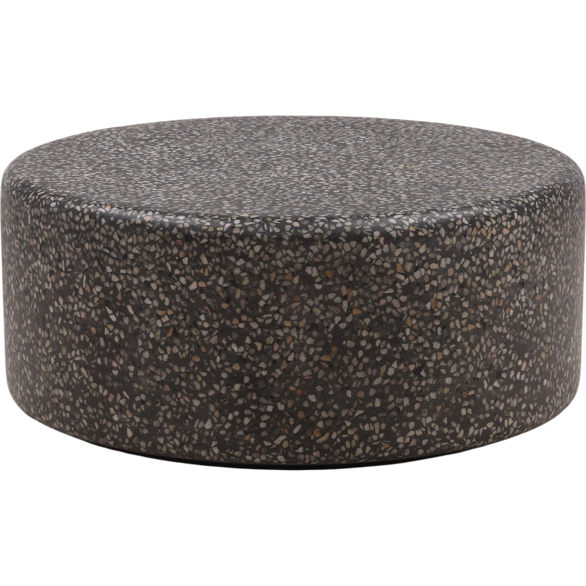 Kia Outdoor Coffee Table by Arch & Plane in black. Made from concrete terrazzo in a modern style.